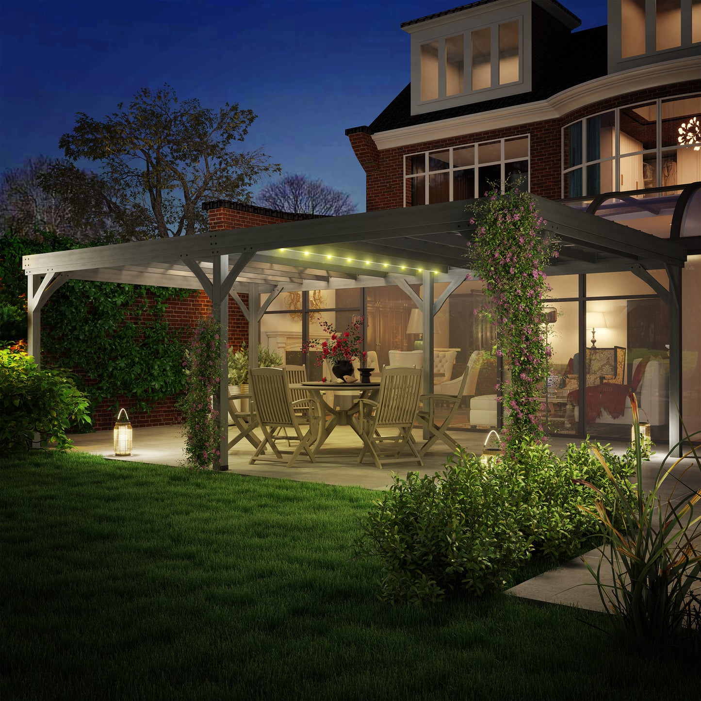 12 ft x 20 ft Wood Gazebo, Gray