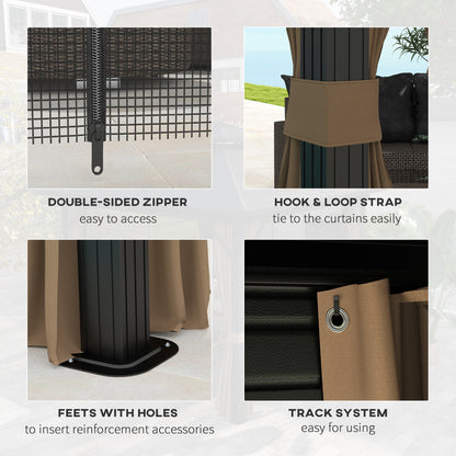 10 ft x 10 ft Aluminum Gazebo, Dark Brown