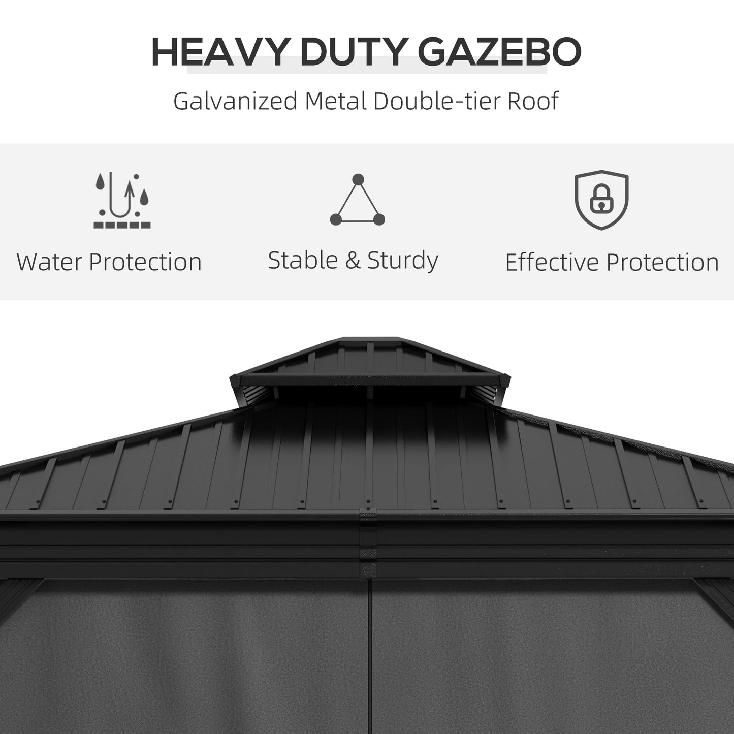 10 ft x 10 ft Aluminum Gazebo, Light Gray