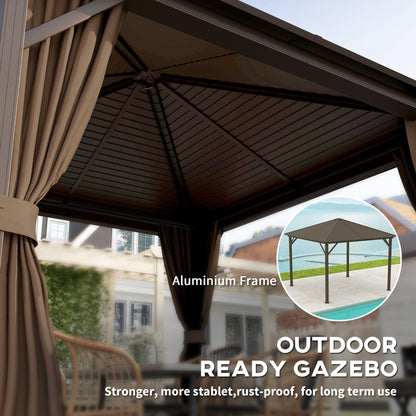 10 ft x 10 ft Aluminum Gazebo, Dark Brown