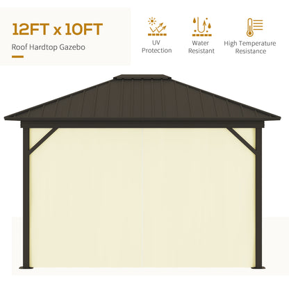 11.9 in x 9.8 in Aluminum Gazebo, Cream White